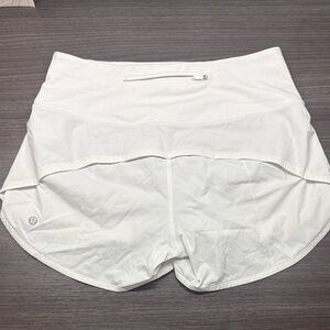 Lululemon High Rise Speed Up Shorts. Size 6. 4”. White